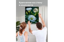 Цветы при луне на подрамнике (Фото 2)